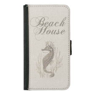 Beach House Seahorse Seashore Samsung Galaxy S5 Wallet Case