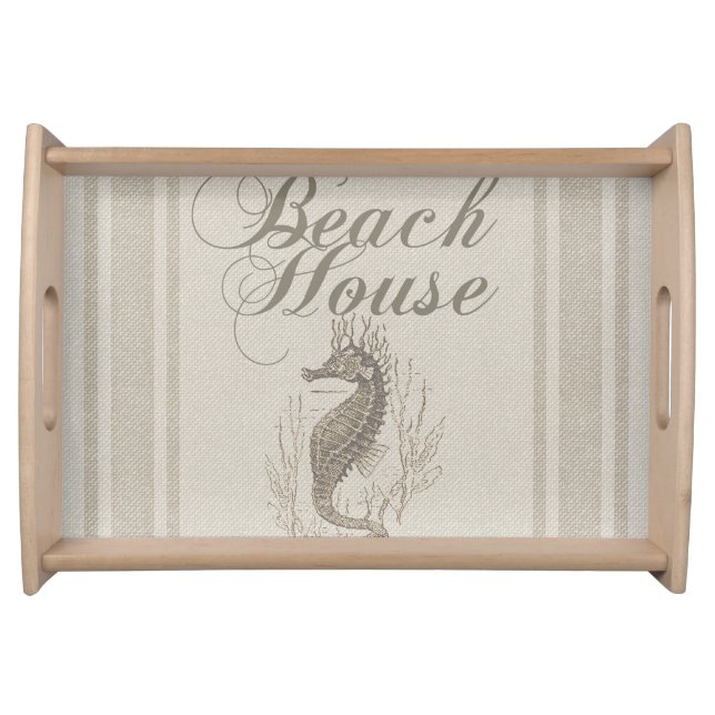 Beach House Seahorse Seashore Serving Tray (Front)
