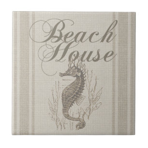 Beach House Seahorse Seashore Tile