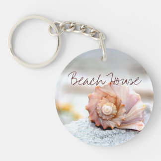 Beach House Seashell Keychain