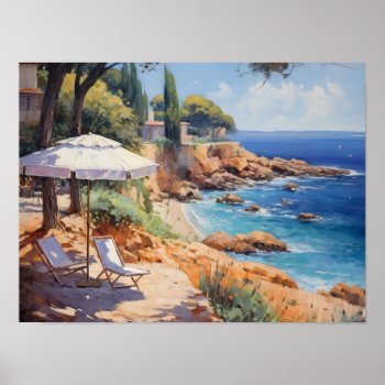 Beach House Seaside Watercolor Painting Art  Poster by fotoshoppe at Zazzle