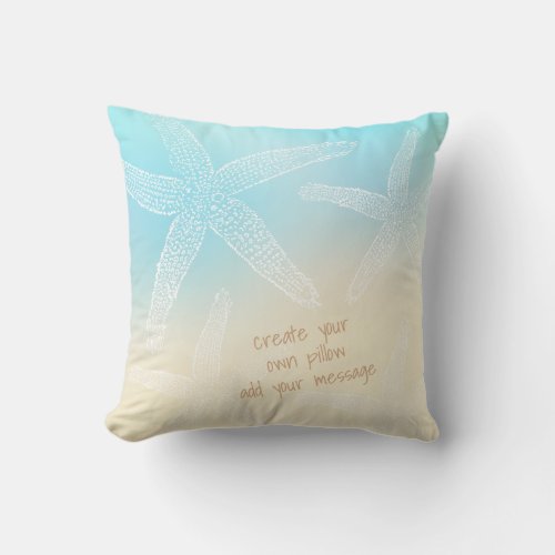 beach house  starfish  beach  custom throw pillow