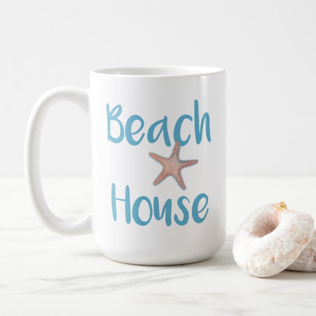 Beach House Starfish Coffee Mug (With Donut)