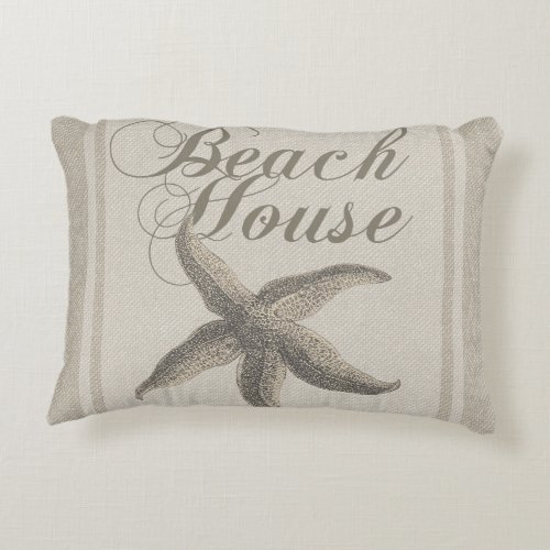Beach House Starfish Seashore Accent Pillow