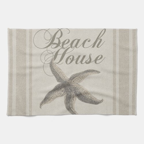Beach House Starfish Seashore Kitchen Towel