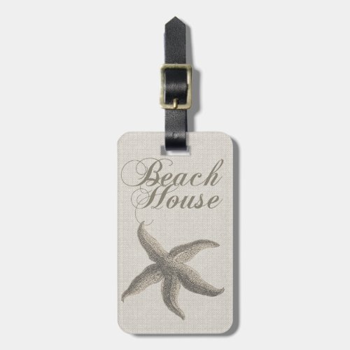 Beach House Starfish Seashore Luggage Tag
