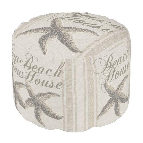 Beach House Starfish Seashore Pouf