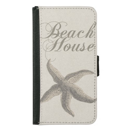 Beach House Starfish Seashore Wallet Phone Case For Samsung Galaxy S5