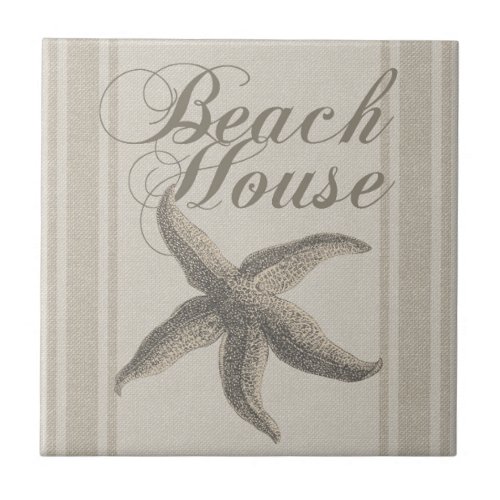 Beach House Starfish Seashore Tile