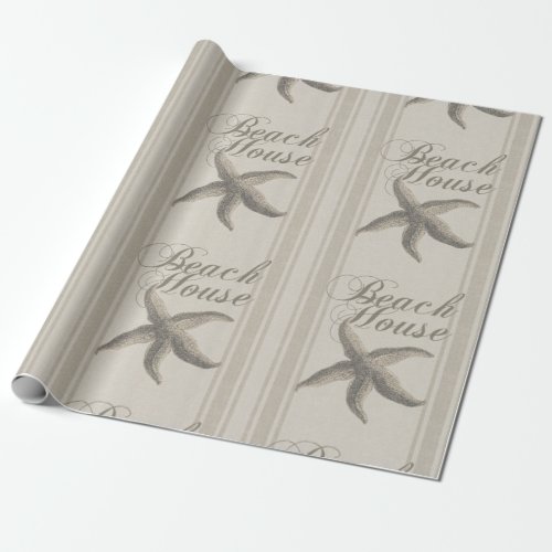 Beach House Starfish Seashore Wrapping Paper