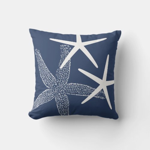 Beach house starfish throw pillow