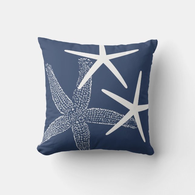 Beach house starfish throw pillow (Front)