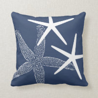 Beach house starfish throw pillow