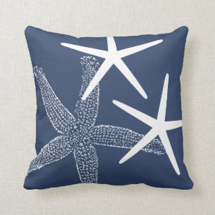 Beach house starfish throw pillow