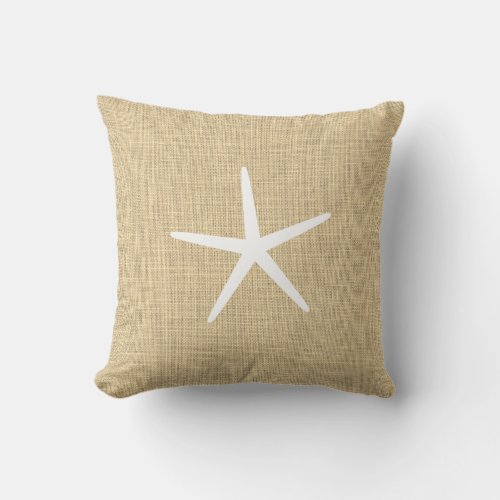 Beach house starfish throw pillow