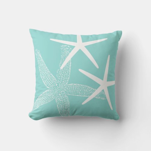 Beach house starfish throw pillow