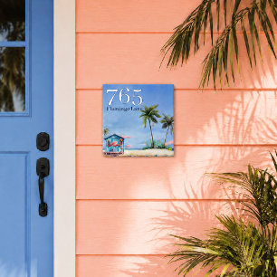 Beach House Street Number Name Coastal Ceramic Tile