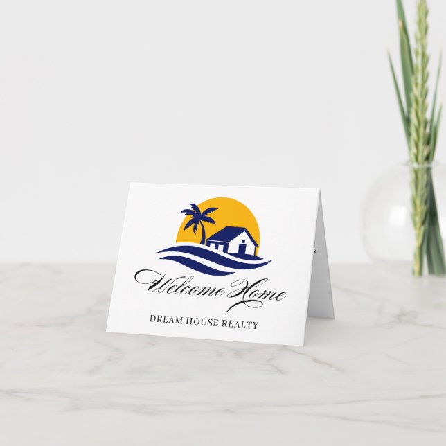 Beach House Summer Realtor Closing  Card (Front)