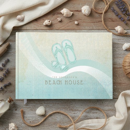 Beach House Sunglasses Flip Flops Aqua Blue ID623 Guest Book