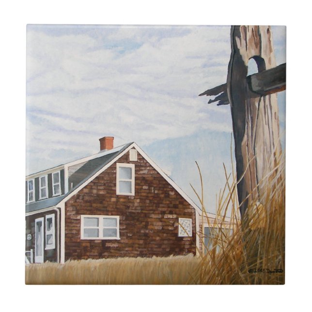 Beach House Sunrise Ceramic Tile (Front)