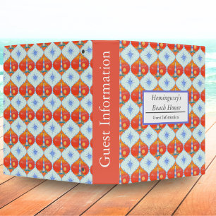 Beach House Sunset Lighthouse Ogee 3 Ring Binder