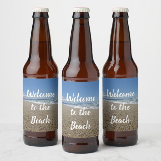 Beach House Surf Sand Pacific Coast Guest Welcome Beer Bottle Label (Bottles)
