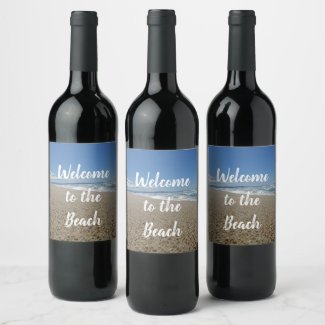 Beach House Surf Sand Pacific Coast Guest Welcome Wine Label