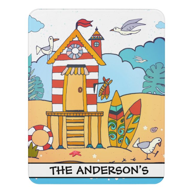 Beach House Surf Shack Sign (Contemporary Vert)