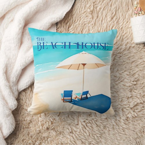 Beach House Throw Pillow