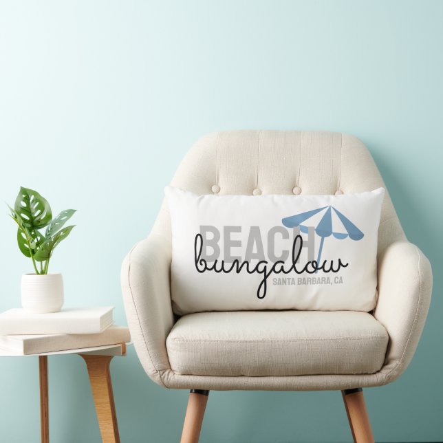 Beach House Throw Pillow | Vacation Rental Decor (Chair)