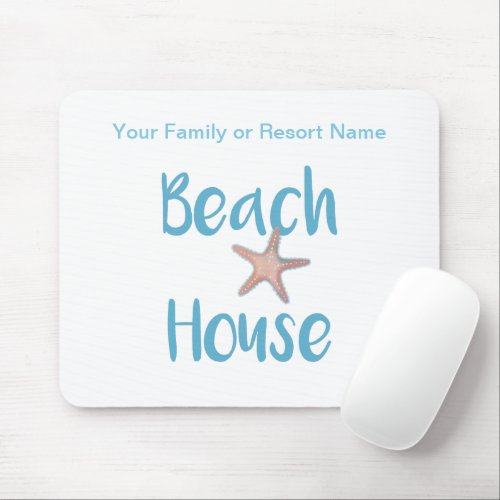 Beach House Typography Mouse Pad