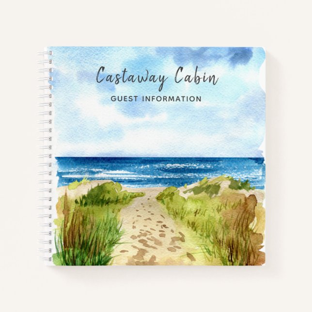 Beach House Vacation Comments Guest Book (Front)