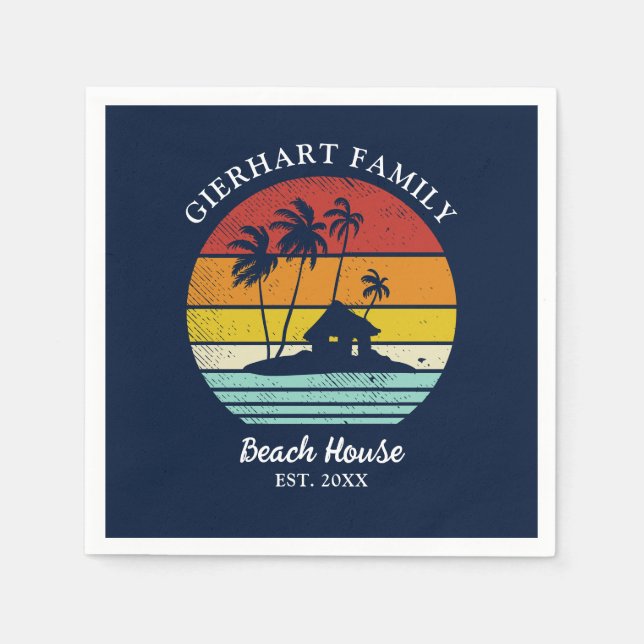 Beach House Vacation Family Reunion Nautical Napkins (Front)
