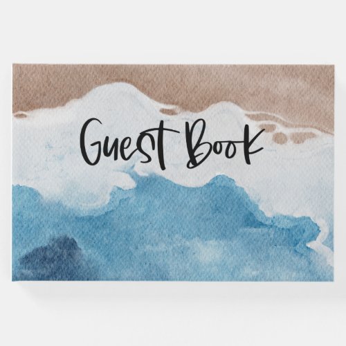 Beach  House Vacation on ocean background Guest Book