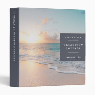 Beach House Vacation Photo Guest Information 3 Ring Binder