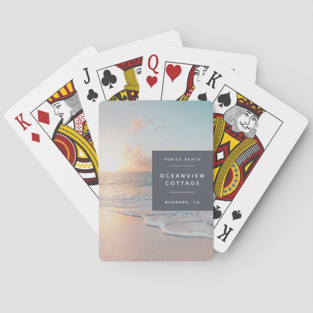 Beach House Vacation Photo  Poker Cards (Back)