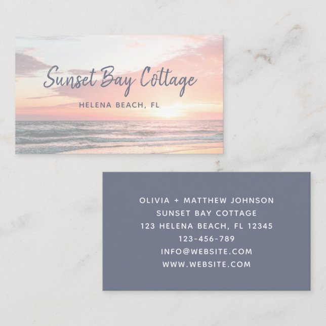 Beach House Vacation Rental Business Card (Front/Back)