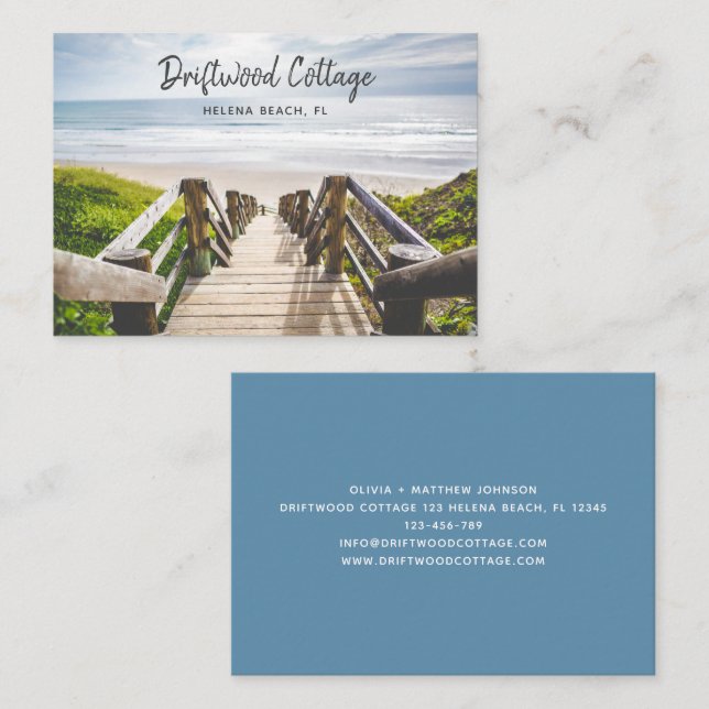 Beach House Vacation Rental Business Card (Front/Back)