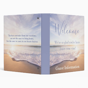 Beach House Vacation Rental Guest Information  3 R 3 Ring Binder