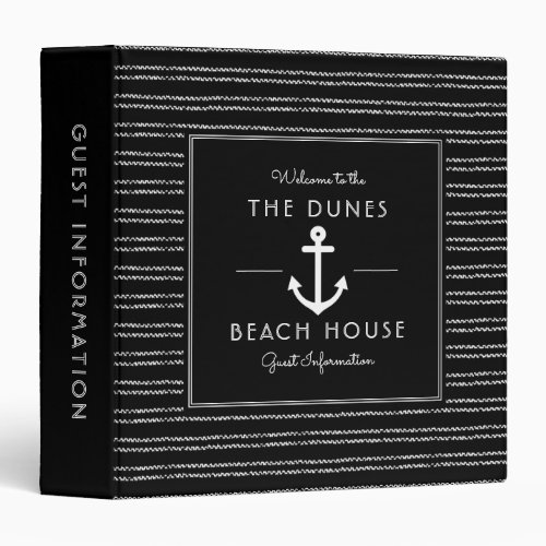 Beach House Vacation Rental Guest Information 3 Ring Binder