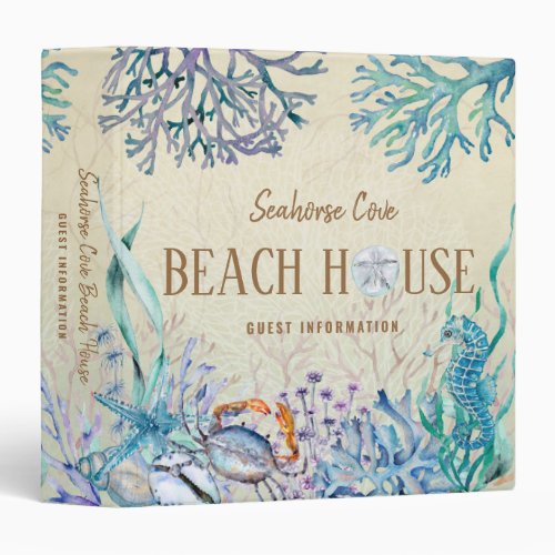 Beach House Vacation Rental Guest Information 3 Ring Binder