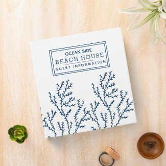 Beach House Vacation Rental Guest Information 3 Ring Binder