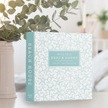 Beach House Vacation Rental Guest Information 3 Ring Binder<br><div class="desc">Our coastal chic binder is perfect for sharing and organizing guest information for your vacation rental, beach house or beach cottage. Featuring a summery color palette of turquoise aqua and white, the binder's front and back are covered in a starfish pattern, with a solid aqua spine. Personalize the front with...</div>