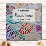 Beach House Vacation Rental Guest Information 3 Ring Binder<br><div class="desc">This beach house Guest Information Binder features a shell mosaic and customized text. Perfect for a beach house rental. Use the Customize Further option to change the text size, style, or color. Because we create our artwork you won't find this exact image from other designers. Original Mosaic © Michele Davies....</div>