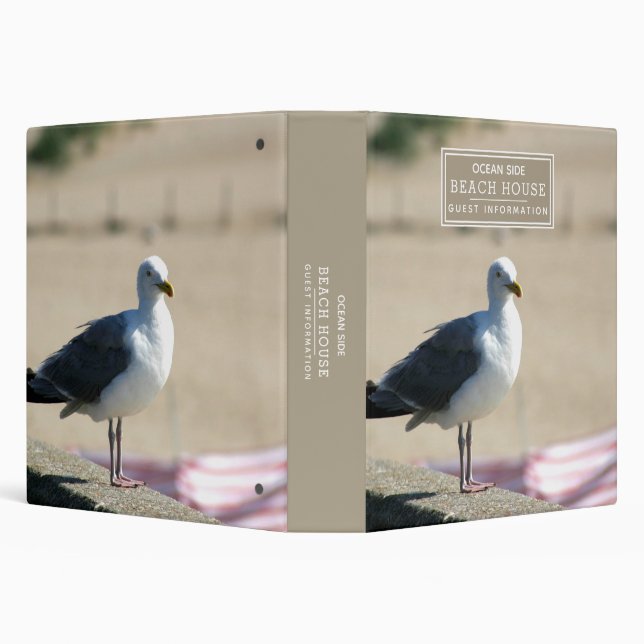 Beach House Vacation Rental Guest Information  3 Ring Binder (Background)