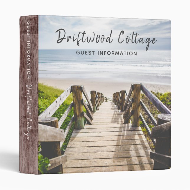 Beach House Vacation Rental Guest Information 3 Ring Binder (Front/Spine)