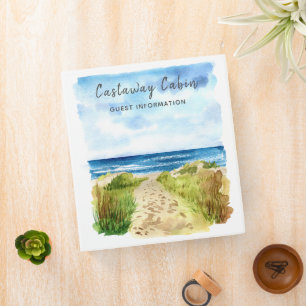 Beach House Vacation Rental Guest Information 3 Ring Binder