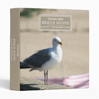 Beach House Vacation Rental Guest Information Blue 3 Ring Binder