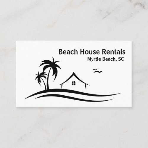 Beach House Vacation Rental Minimalistic Business Card