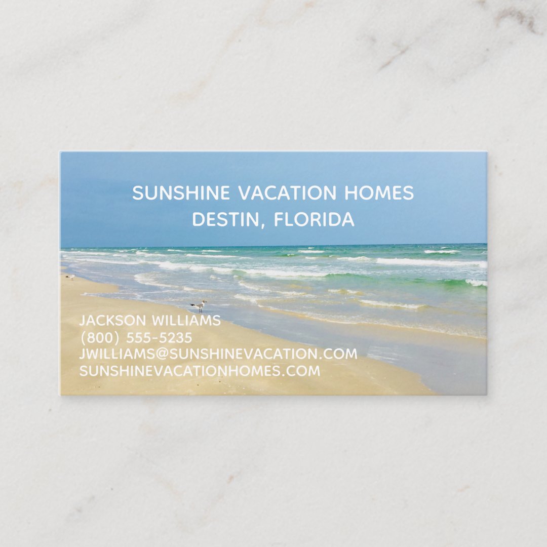 Beach House Vacation Rental Real Estate Company Business Card | Zazzle